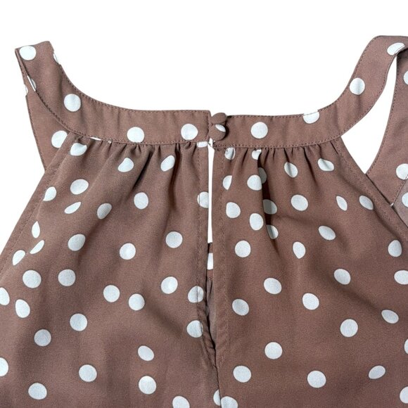 Torrid Womens Georgette Taupe White Polka Dot Plus Size 4 - Picture 5 of 9